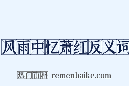 风雨中忆萧红反义词是什么意思的图片